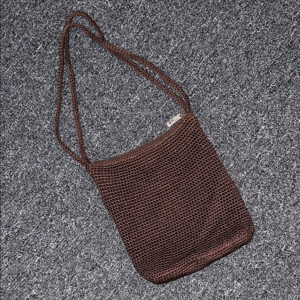 The Sak Chocolate Brown Mesh Shoulder Bag